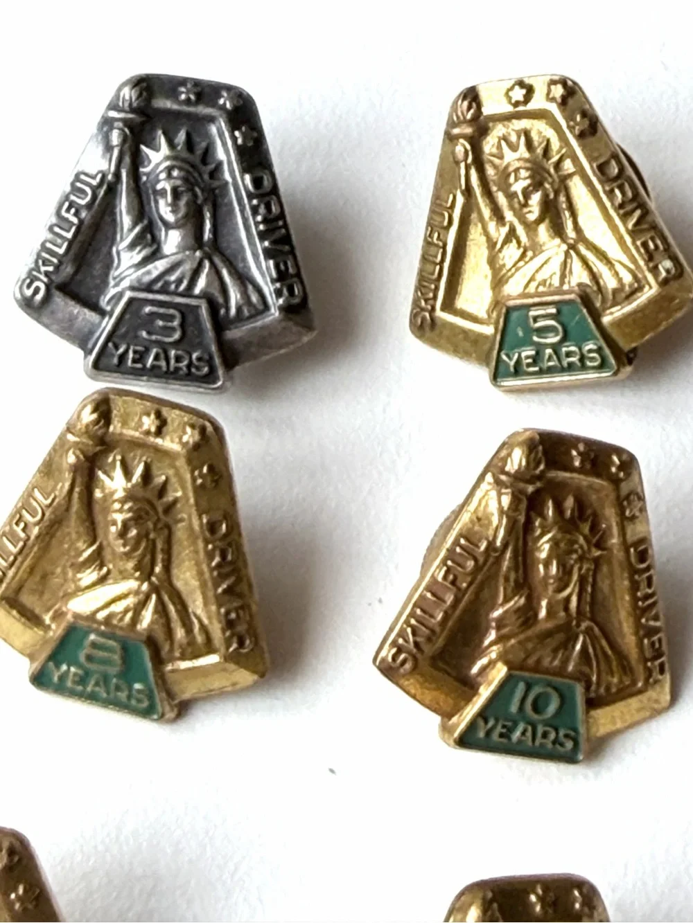 Vintage Collection of UPS Skillful Driver Safe Driving Award Pins Total 9 Pins